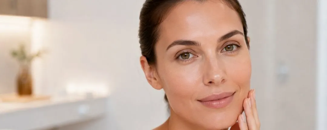 `Mujer aplicando sérum antioxidante en el rostro para mejorar la luminosidad de la piel`